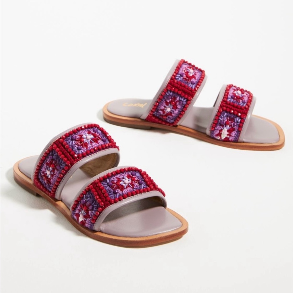 Coral Blue Granny Sandals